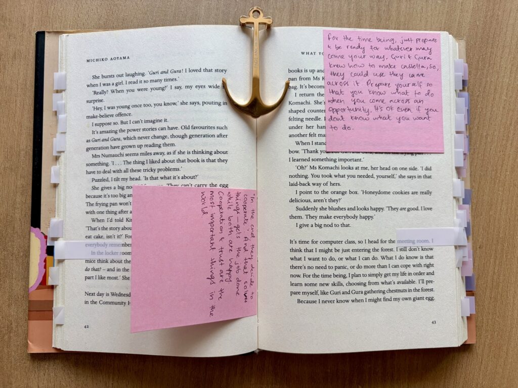 how annotate book without writing in it - use sticky notes and sticky tabs