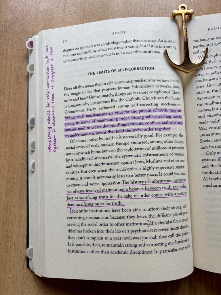 annotated book photo - nexus by yuval noah harrari