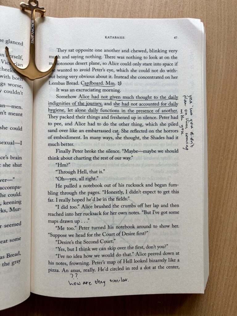 annotating books with pen