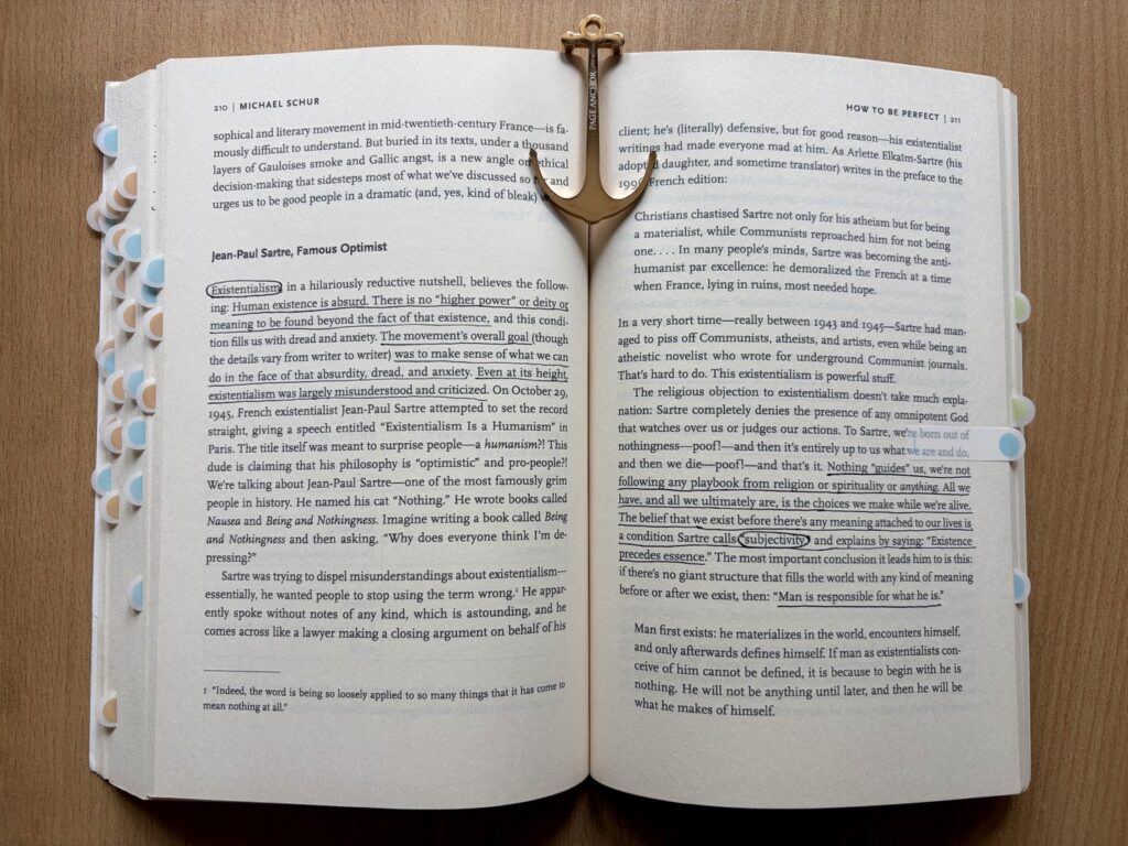 book annotations with pen