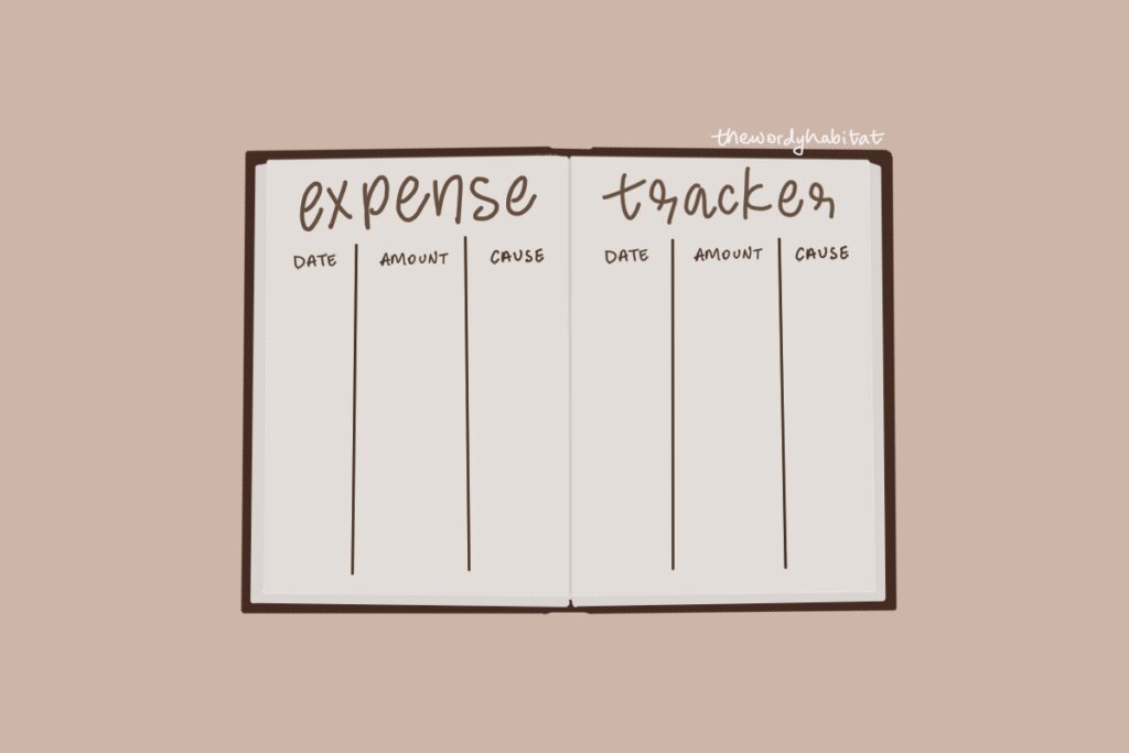 expense tracker bujo page illustration