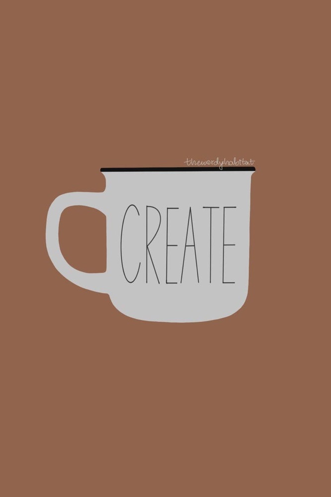 illustration art of a mug with create written on it