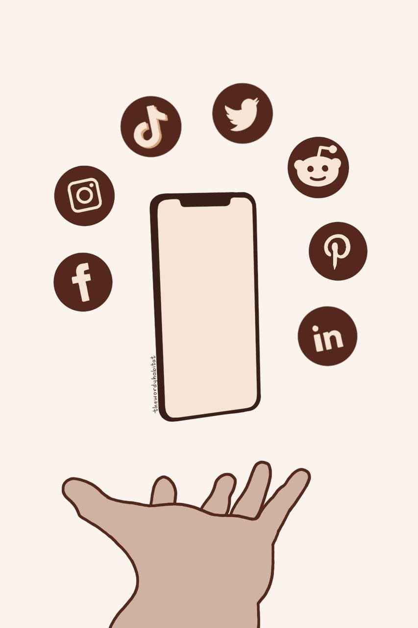 outstretched hand below a phone mid-air which is surrounded by social media icons.
2 years without social media