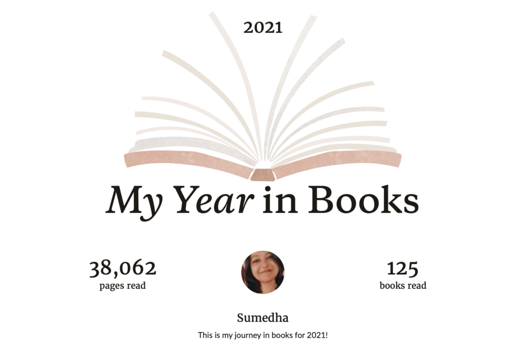 2021, My Year in Books, 38062 pages read, 125 books read. 