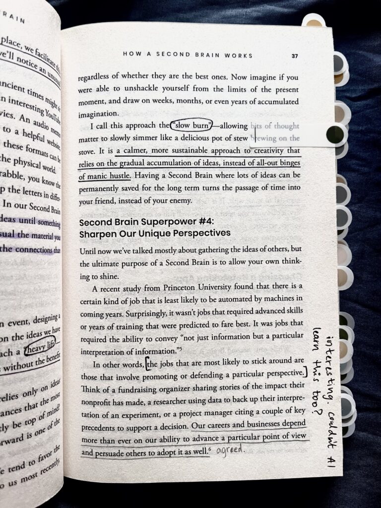 building a second brain page 37 with annotations