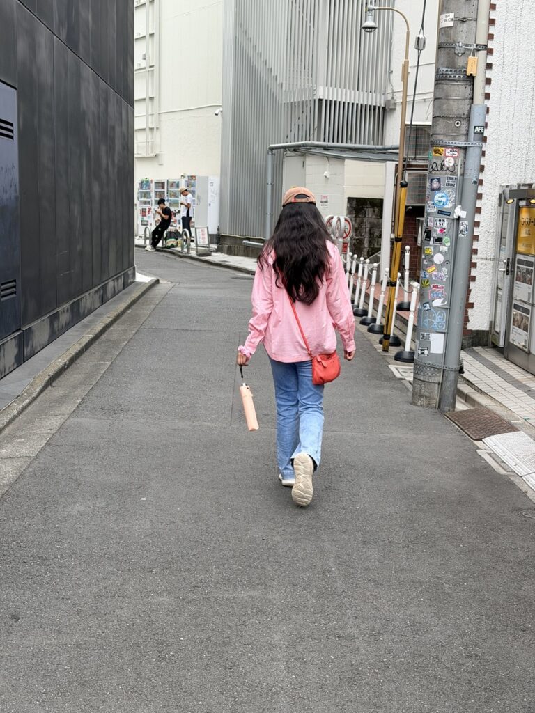me walking in takeshita street japan