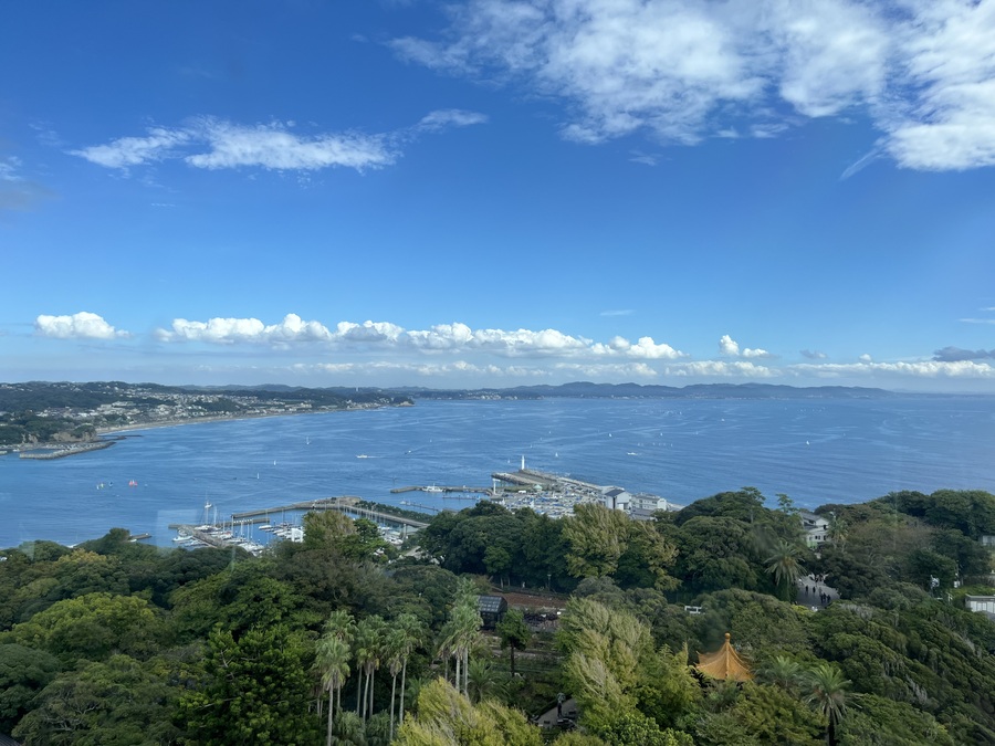 a view of the ocean from the enoshima sea candle
