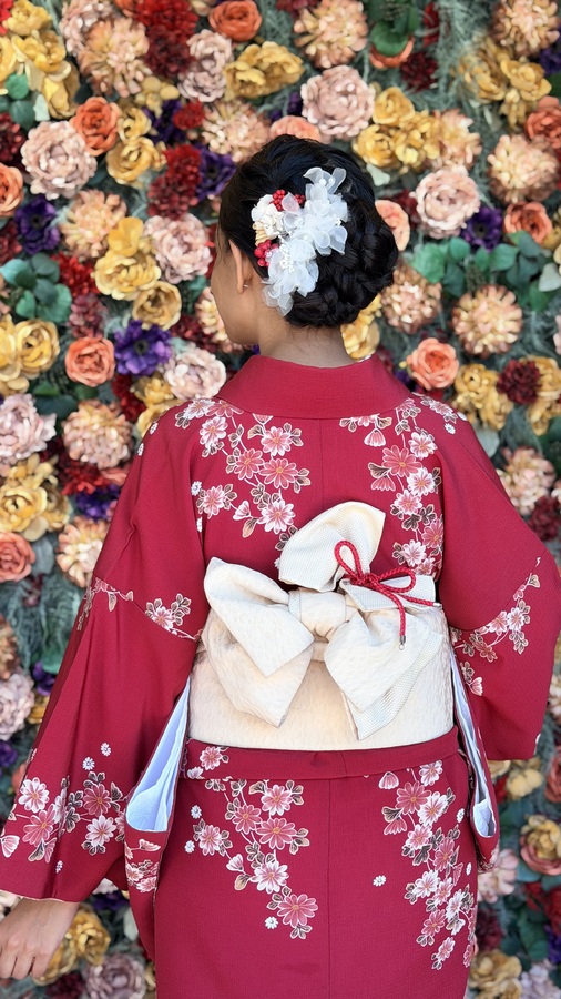 back shot with the kimono to show off the hair