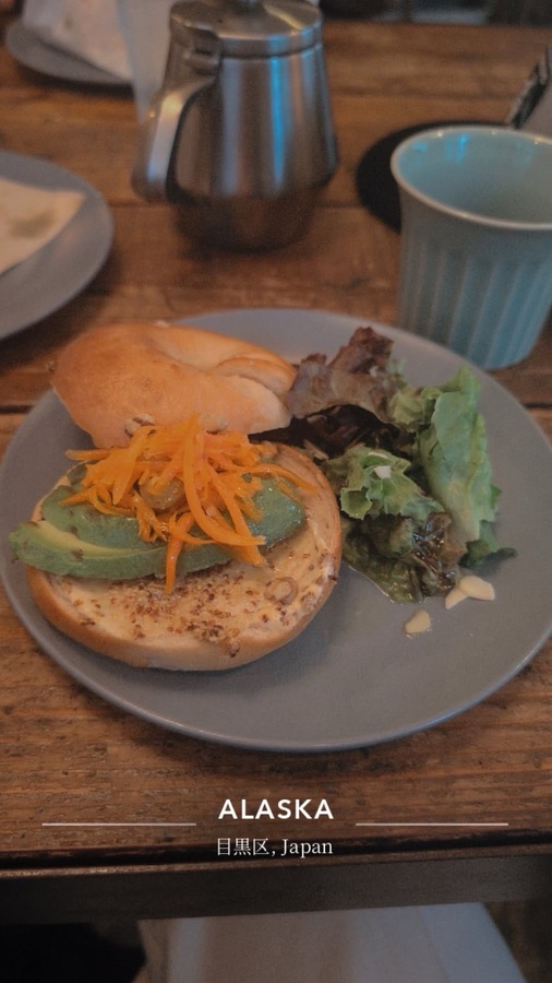 bagel for lunch at Alaska in Tokyo
