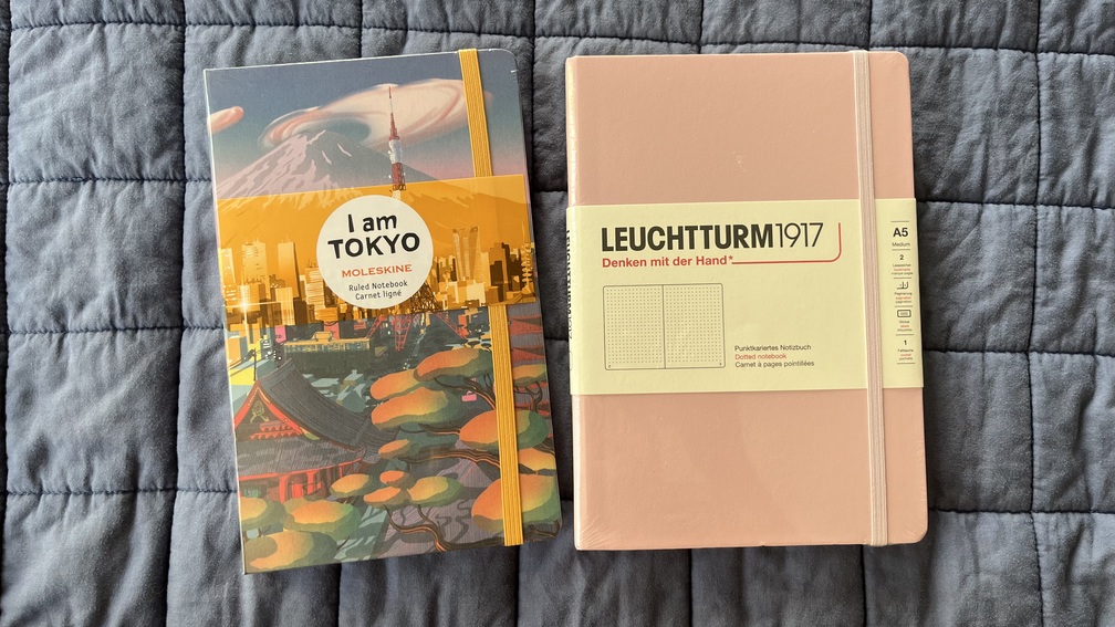 moleskine tokyo-themed notebook and leuchtturm1917 notebook