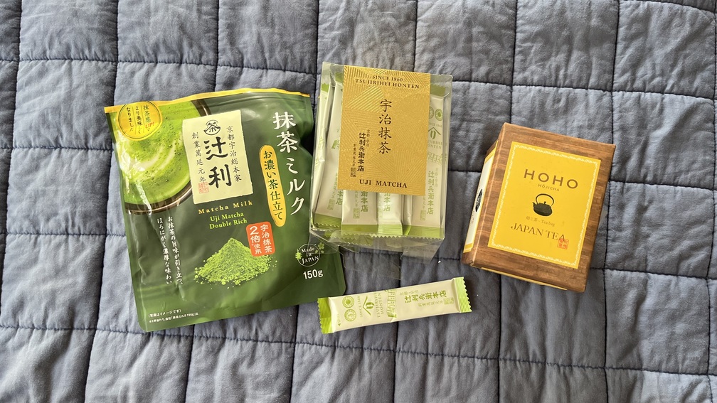 instant matcha, matcha sticks, hojicha tea bags