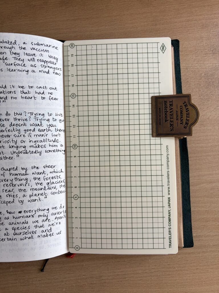 traveler's notebook pencil board backside