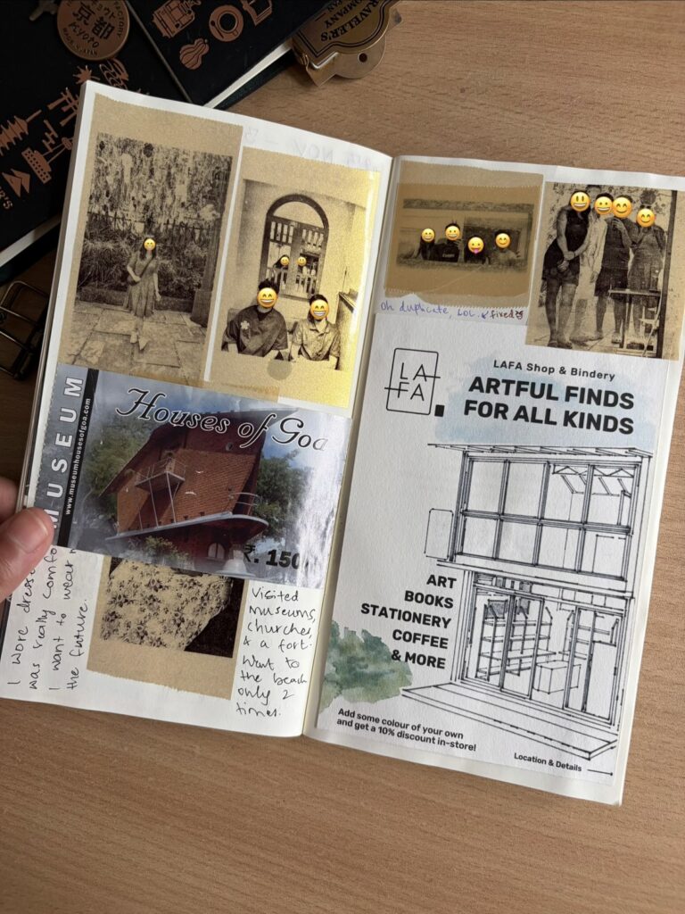 goa trip in my traveler's notebook